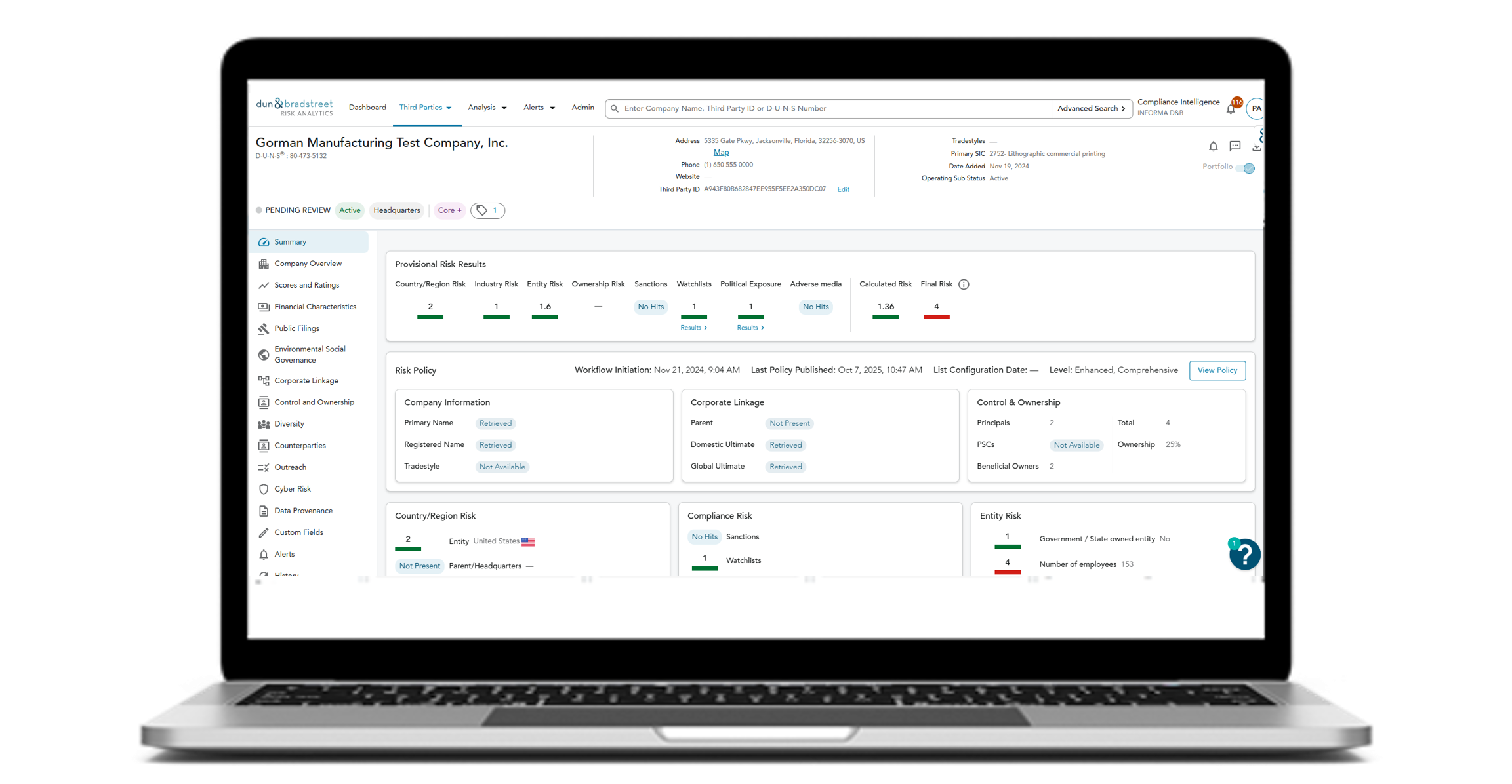 Lo que hace diferente a D&B Risk Analytics – Compliance Intelligence